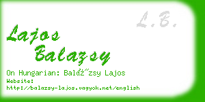 lajos balazsy business card